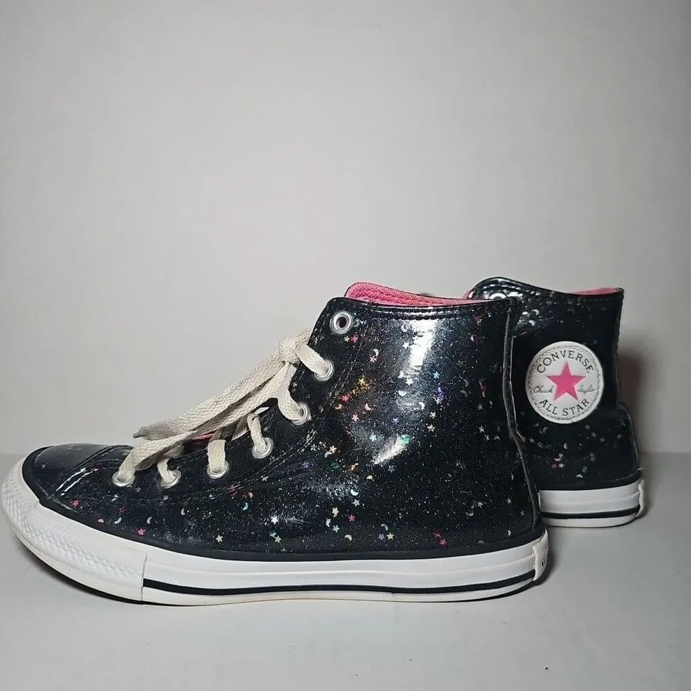 Chuck Taylor Converse ALL Star Glitter Star & Moon Black Patent Leather 3M